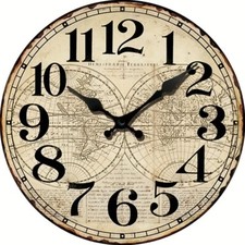 NEW Hemisphere Map Wall Clock