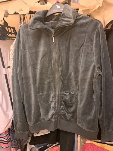 Women charcoal velour jacket - women's,