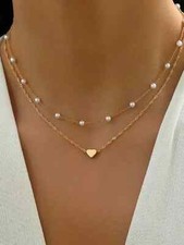 Gold Pearl Pendant Necklace