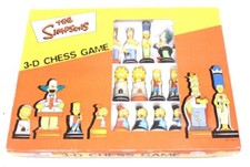 Retro 2000 THE SIMPSONS 3-D CHESS GAME - Pieces & Board - BOXED - H14
