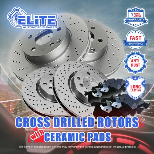 Front rear drilled rotors - drilled, &