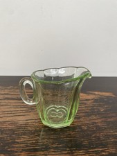 Vintage Green Glass Creamer/