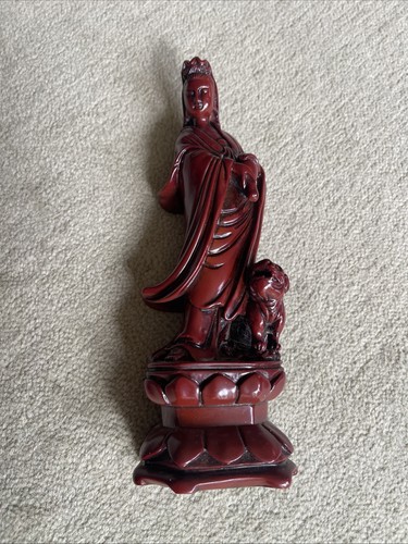 Vintage red resin guanyin - vintage,
