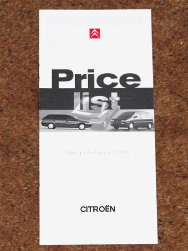 1996 citroen price list - 1996,