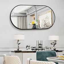  Industrial Large Wall Mirror Bedroom Dressing Room Hanging Mirror Black Frame