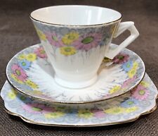 Vintage Hand Painted Bone China “Lawleys Regent Street "DAISY” Tea Cup Trio