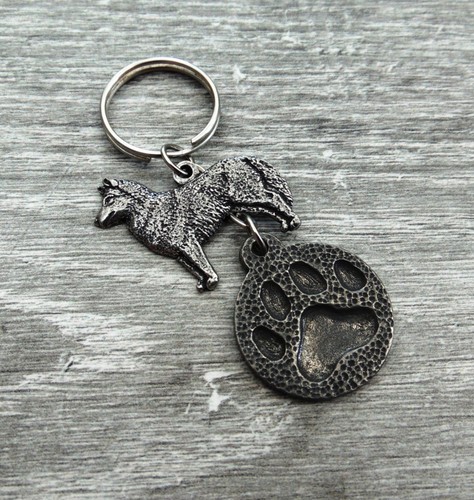 Husky dog paw - print, pewter