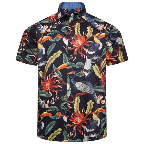 Kam bird print short sleeve - kam,