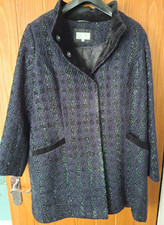 ladies Sz 18 Per Una Black/Blue short coat, Velvet trim BNWOT