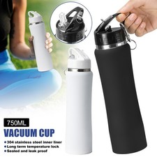 750ml Straw Thermal Bottle Double-layer Stainless Steel Sports Water Bottle
