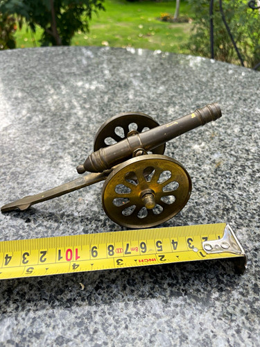 Miniature brass cannon - brass,