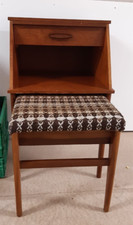 Chippy Teak Telephone Seat vintage 1970's with seat and drawer 