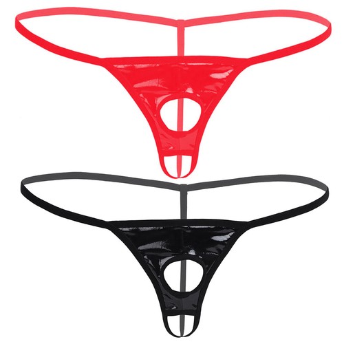 Mens patent leather - leather, briefs