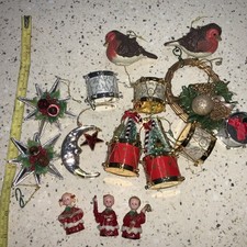 VINTAGE/RETRO CHRISTMAS TREE DECORATIONS BAUBLES 1960'S 70'S FIGURES ROBINS ETC