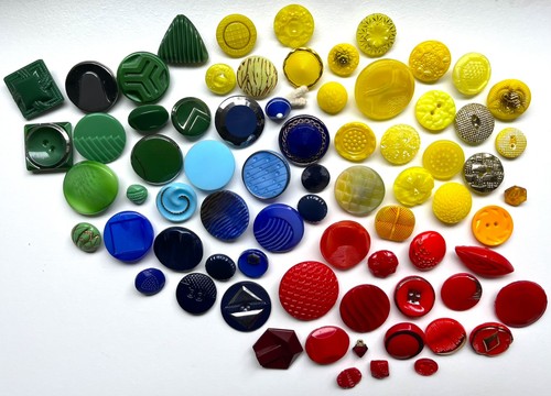 Vtg czech glass buttons - vtg,
