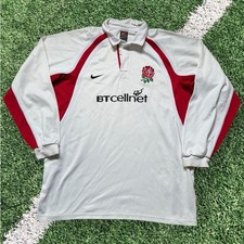 Vintage Nike England Rugby Shirt 1999/2000  Home Long Sleeve Jersey Men's 2XL
