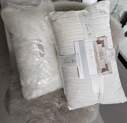 White boudoir bed cushion - x,