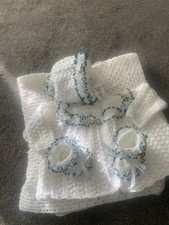 White Matinee Coat Bonnet And Bootees