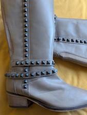 Extra Wide Calf Real Leather Boots, Cowboy Style, Never Worn With Tags