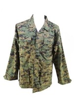 BDU SHIRT JACKET Military US Army Style Digital Woodland Camouflage 4 Pocket NEW