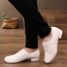 Black/White Ballroom Dance Standard Dance Shoes for Men - Low Heels