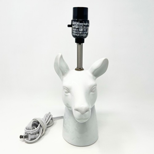 White ceramic llama lamp - llama, no