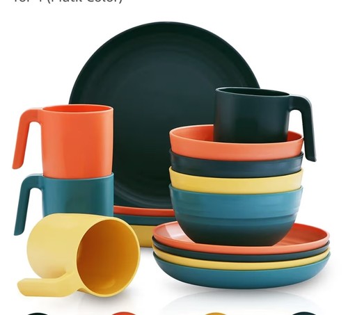 Pieces plastic dinnerware - pieces,