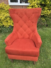 High wingback button back - high,
