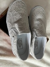 Vans Asher Slip-On Sneaker Floral Lace Lunar Rock Size 6 Womens New w/Box