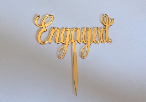 Engaged cake topper acrylic - topper,