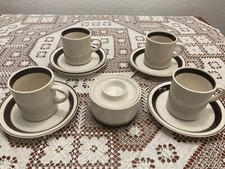 Brendan - Erin Stone - Arklow Ireland - Crockery Set.  Brown Band Design