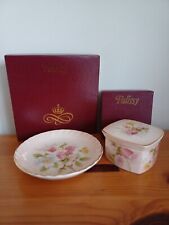 Royal Worcester Spode Palissy Lidded Trinket Box & Plate New Boxed Vintage