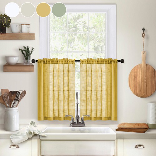 Short linen curtain - short,