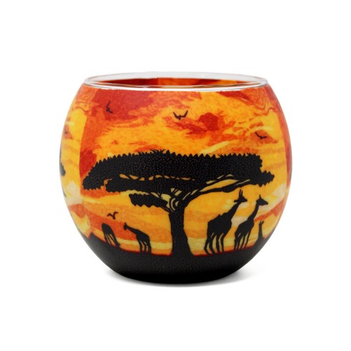 Glass tealight holder girafe - glass,