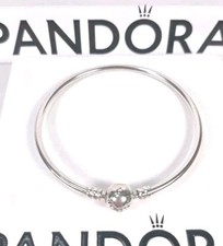 Pandora Sterling Silver Moments Bangle Mint Condition With Packaging , 19cm