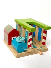 Wooden train set engine
