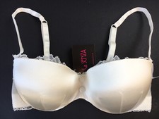 La Senza Strapless Padded Silk & Lace Push Up Bra 32E 34A & 34D - Ivory BNWT
