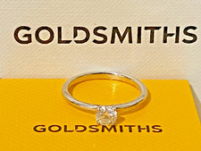 18ct Gold 0.5ct Diamond Ring Goldsmiths Solitaire 18 Carat 1 Stone 750 Size P