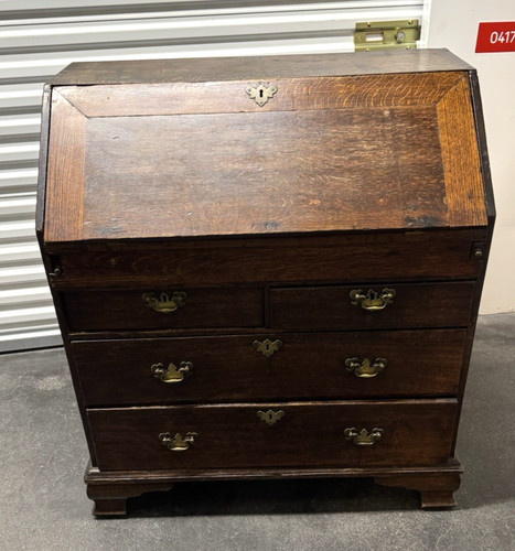 Georgian oak bureau - oak,
