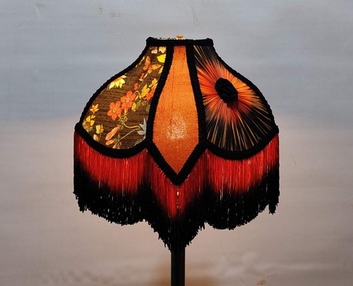 Victorian orange black print - victorian,