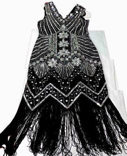 Black silver flapper - silver, and