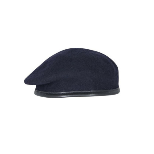 Navy blue beret silk lined - blue,