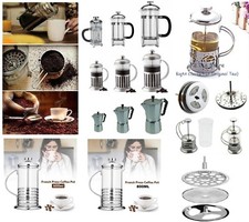 GLASS CAFETIERE COFFEE PRESS PLUNGER STAINLESS STEEL JUG POT GROUND FILTER MAKER
