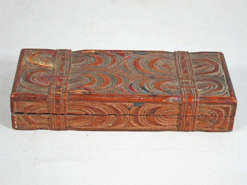 Antique carved wood box - antique,