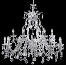 Marie Therese Ceiling Light Chandelier 18 Light Chrome Clear Crystal 