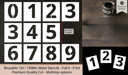 Number stencils set open - set,