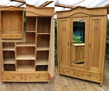 ❤️ WOW! Old Antique Pine Triple Knock Down Wardrobe. Multiple Shelf/Rail Options