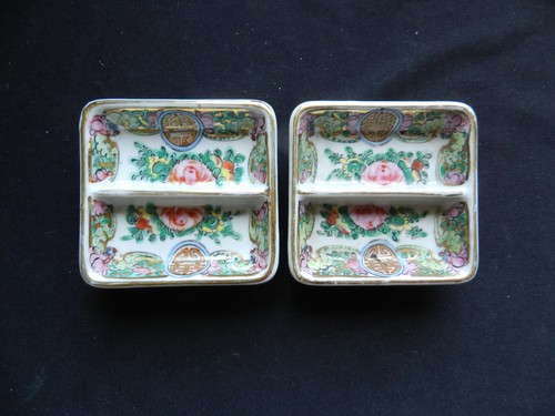 Pair chinese medallion rose - of,