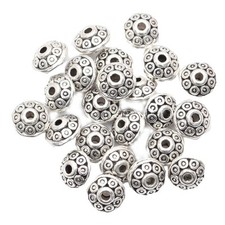 5 10 Round Metal Spacer Hair Bracelet Beads Norse Viking Celtic Knot Beard Charm