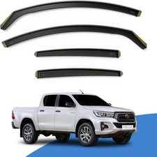 Wind Deflectors | Fits: TOYOTA Hilux MK8 (2016-onwards) 4 Door Pick Up 4pc Set